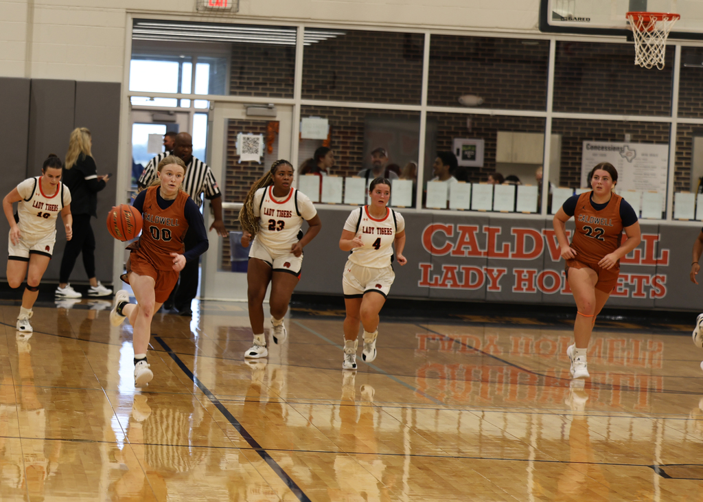 Our 𝗟𝗮𝗱𝘆 𝗛𝗼𝗿𝗻𝗲𝘁𝘀 hit the court today as we kicked off our home basketball tournament! Proud of their hustle and teamwork — good luck the rest of the weekend! 🏀 #CaldwellProud #CaldwellISD
