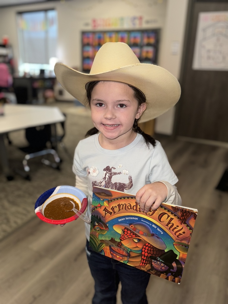 Yeehaw! 🤠  Kindergarten students celebrated the end of Texas Week with a Hoe-Down after reading Armadilly Chili and enjoying some chili together.  #CaldwellProud #CaldwellISD
