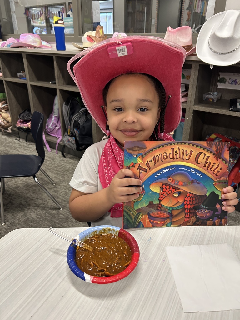 Yeehaw! 🤠  Kindergarten students celebrated the end of Texas Week with a Hoe-Down after reading Armadilly Chili and enjoying some chili together.  #CaldwellProud #CaldwellISD