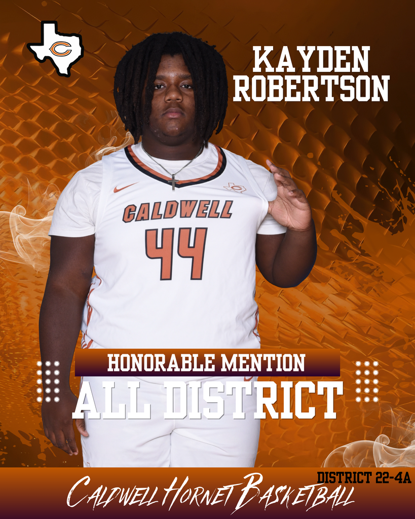 A big congratulations to our 𝗖𝗮𝗹𝗱𝘄𝗲𝗹𝗹 𝗛𝗼𝗿𝗻𝗲𝘁𝘀 𝗿𝗲𝗰𝗼𝗴𝗻𝗶𝘇𝗲𝗱 𝘄𝗶𝘁𝗵 𝗔𝗹𝗹-𝗗𝗶𝘀𝘁𝗿𝗶𝗰𝘁 𝗵𝗼𝗻𝗼𝗿𝘀!  🏀 𝗡𝗲𝘄𝗰𝗼𝗺𝗲𝗿 𝗼𝗳 𝘁𝗵𝗲 𝗬𝗲𝗮𝗿: Krush Strange 🏀 𝗦𝗲𝗰𝗼𝗻𝗱 𝗧𝗲𝗮𝗺: Cayden Zboril 🏀 𝗛𝗼𝗻𝗼𝗿𝗮𝗯𝗹𝗲 𝗠𝗲𝗻𝘁𝗶𝗼𝗻: Korbin Burns, Logan Colbert, Kayden Robertson  📚 𝗔𝗰𝗮𝗱𝗲𝗺𝗶𝗰 𝗔𝗹𝗹-𝗗𝗶𝘀𝘁𝗿𝗶𝗰𝘁: Cayden Zboril, Nathan Hermes, Logan Colbert, Krush Strange, Seth Towler, John Fryrear, Brayden Fraley, Jagorean Hewitt  Great work representing Caldwell both on the court and in the classroom! #CaldwellProud #CaldwellISD