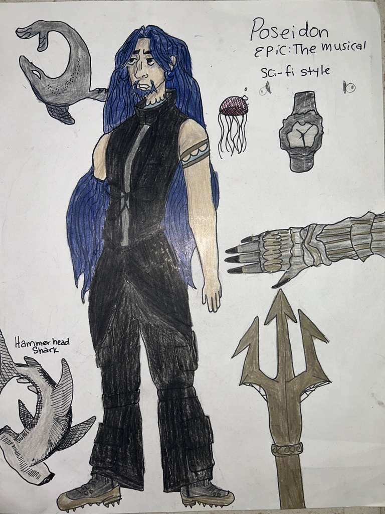 Creativity on full display in HS Theatre! 🎭🧡  Students reimagined their favorite characters from movies and plays in new time periods and styles, then brought their ideas to life through costume renderings. Check out some of their work! 👏 #CaldwellProud #CaldwellISD