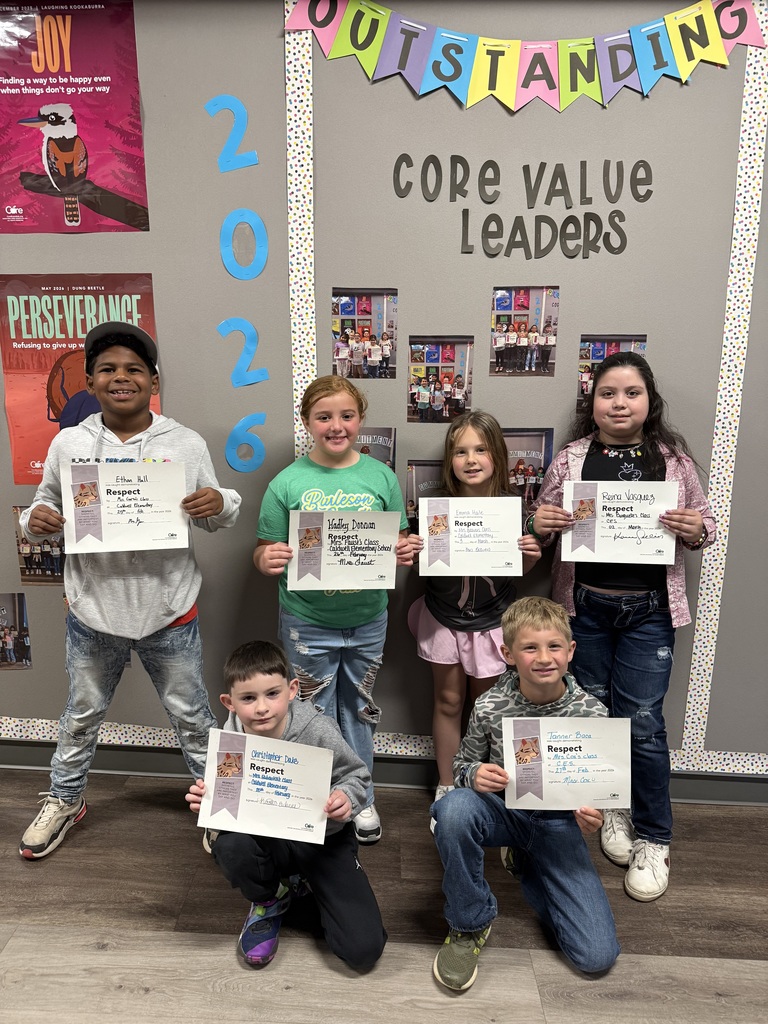 Big smiles for our Core Value Leaders! ✨ We’re proud of these students for demonstrating 𝗿𝗲𝘀𝗽𝗲𝗰𝘁 and making a difference on campus. #CaldwellProud #CaldwellISD