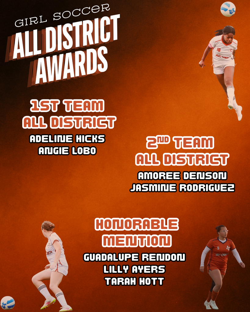 ⚽ 𝗛𝗼𝗻𝗼𝗿𝗶𝗻𝗴 𝗢𝘂𝗿 𝗟𝗮𝗱𝘆 𝗛𝗼𝗿𝗻𝗲𝘁𝘀! Congratulations to our CHS girls soccer players who earned All-District, Academic All-District, and All-State Academic honors this season!  Your hard work on the field and in the classroom continues to make Caldwell proud. #CaldwellProud #CaldwellISD