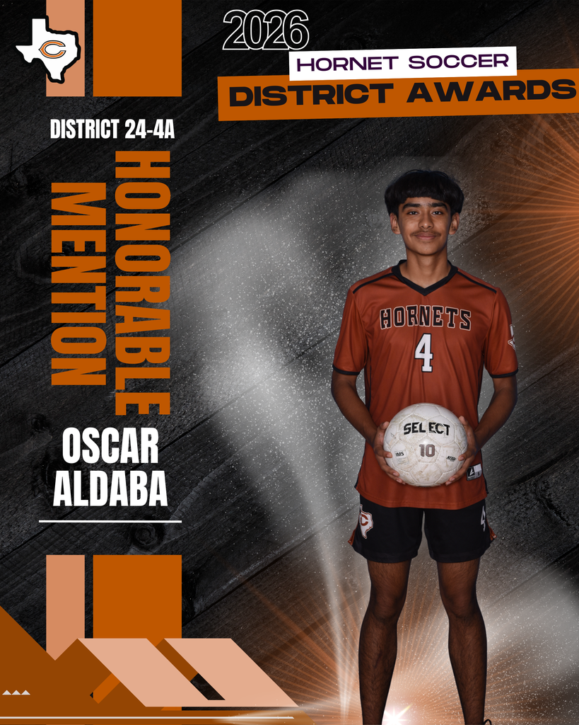 🏆 𝗛𝗼𝗿𝗻𝗲𝘁 𝗦𝗼𝗰𝗰𝗲𝗿 𝗗𝗶𝘀𝘁𝗿𝗶𝗰𝘁 𝗛𝗼𝗻𝗼𝗿𝘀 🏆 Congratulations to these Hornets on earning District 24-4A recognition this season! Your hard work, dedication, and commitment on the field did not go unnoticed.  ⚽ Honorable Mention: Eduardo Calderon, Blake Taylor, Oscar Aldaba  ⚽ 2nd Team All-District: Jonathon Serna, Caleb Rackel  ⚽ 1st Team All-District: Reymon Leyva, Alberto Valdez  👏 And a special shoutout to 𝗖𝗼𝗮𝗰𝗵 𝗧.𝗝. 𝗪𝗼𝗹𝘀𝗸𝗶 on being named 𝗗𝗶𝘀𝘁𝗿𝗶𝗰𝘁 𝗔𝘀𝘀𝗶𝘀𝘁𝗮𝗻𝘁 𝗖𝗼𝗮𝗰𝗵 𝗼𝗳 𝘁𝗵𝗲 𝗬𝗲𝗮𝗿!  We are proud of each of you for representing Caldwell ISD the right way! #CaldwellProud #CaldwellISD