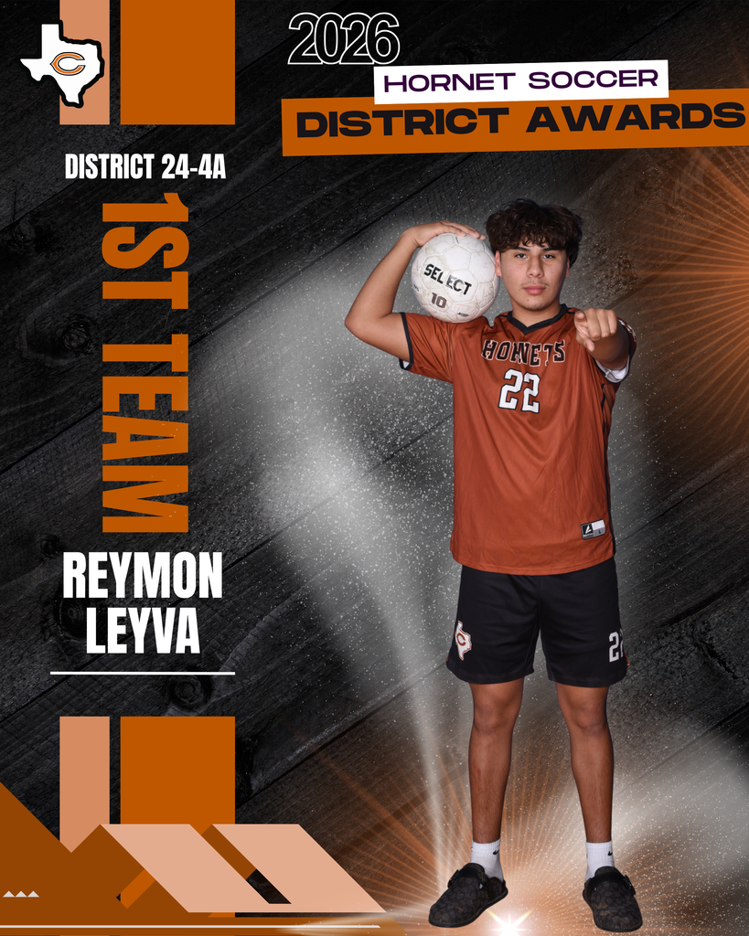 🏆 𝗛𝗼𝗿𝗻𝗲𝘁 𝗦𝗼𝗰𝗰𝗲𝗿 𝗗𝗶𝘀𝘁𝗿𝗶𝗰𝘁 𝗛𝗼𝗻𝗼𝗿𝘀 🏆 Congratulations to these Hornets on earning District 24-4A recognition this season! Your hard work, dedication, and commitment on the field did not go unnoticed.  ⚽ Honorable Mention: Eduardo Calderon, Blake Taylor, Oscar Aldaba  ⚽ 2nd Team All-District: Jonathon Serna, Caleb Rackel  ⚽ 1st Team All-District: Reymon Leyva, Alberto Valdez  👏 And a special shoutout to 𝗖𝗼𝗮𝗰𝗵 𝗧.𝗝. 𝗪𝗼𝗹𝘀𝗸𝗶 on being named 𝗗𝗶𝘀𝘁𝗿𝗶𝗰𝘁 𝗔𝘀𝘀𝗶𝘀𝘁𝗮𝗻𝘁 𝗖𝗼𝗮𝗰𝗵 𝗼𝗳 𝘁𝗵𝗲 𝗬𝗲𝗮𝗿!  We are proud of each of you for representing Caldwell ISD the right way! #CaldwellProud #CaldwellISD