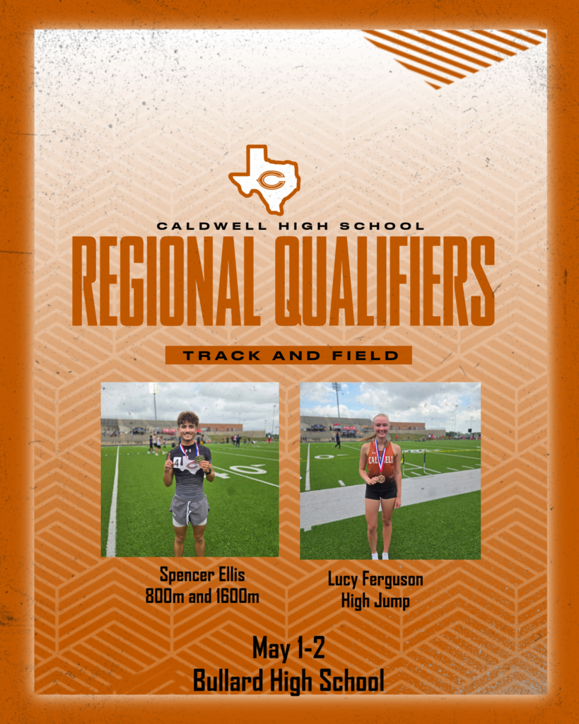 🏃‍♂️ 2026 Varsity Track Area Results Our Hornets competed hard at the Area Meet, and we’re proud of every athlete who represented Caldwell with grit and determination!  A special congratulations to our 𝗥𝗲𝗴𝗶𝗼𝗻𝗮𝗹 𝗤𝘂𝗮𝗹𝗶𝗳𝗶𝗲𝗿𝘀: 🏅 Spencer Ellis – 800m & 1600m 🏅 Lucy Ferguson – High Jump  They will compete May 1–2 at Bullard High School. Let’s go, Hornets! 🧡 #CaldwellProud #CaldwellISD