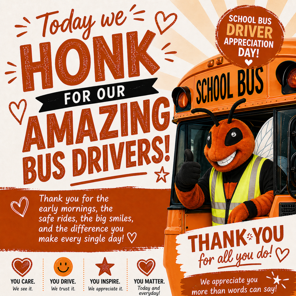 They’re the first smile of the morning and the safe ride home in the afternoon. 🧡 Today, we celebrate our 𝗶𝗻𝗰𝗿𝗲𝗱𝗶𝗯𝗹𝗲 𝗯𝘂𝘀 𝗱𝗿𝗶𝘃𝗲𝗿𝘀 who go above and beyond for our students every single day. Thank you for your dedication, care, and the impact you make on our Hornet family!  #CaldwellProud #CaldwellISD