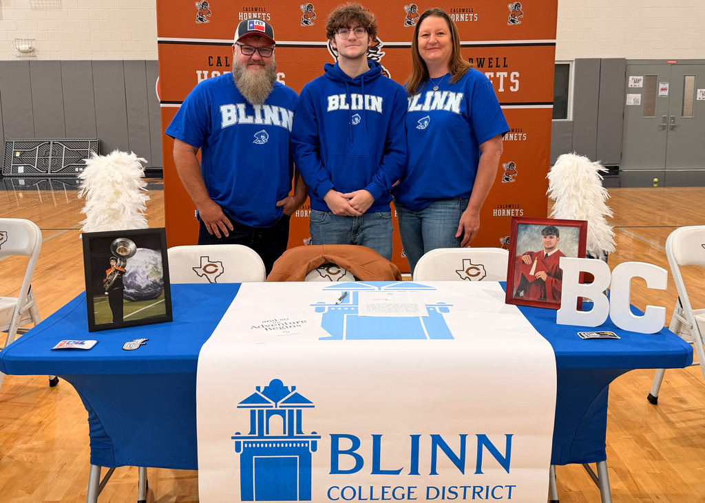 🎵 𝐓𝐚𝐤𝐢𝐧𝐠 𝐭𝐡𝐞𝐢𝐫 𝐭𝐚𝐥𝐞𝐧𝐭𝐬 𝐭𝐨 𝐭𝐡𝐞 𝐧𝐞𝐱𝐭 𝐥𝐞𝐯𝐞𝐥 🎵  Congratulations to these talented CHS Band students who officially signed today to continue their musical journeys at the collegiate level! 👏 🎺 𝗕𝗿𝗼𝗱𝘆 𝗕𝗲𝗹𝗹𝗴 – 𝗨𝗻𝗶𝘃𝗲𝗿𝘀𝗶𝘁𝘆 𝗼𝗳 𝗡𝗼𝗿𝘁𝗵 𝗧𝗲𝘅𝗮𝘀 (𝗧𝗿𝗼𝗺𝗯𝗼𝗻𝗲) 🎼 𝗛𝗮𝘆𝗱𝗲𝗻 𝗠𝗶𝘁𝗰𝗵𝗲𝗹𝗹 – 𝗞𝗶𝗹𝗴𝗼𝗿𝗲 𝗖𝗼𝗹𝗹𝗲𝗴𝗲 (𝗧𝘂𝗯𝗮) 🎼 𝗪𝗮𝘆𝗹𝗼𝗻 𝗢𝘄𝗲𝗻𝘀 – 𝗕𝗹𝗶𝗻𝗻 𝗖𝗼𝗹𝗹𝗲𝗴𝗲 (𝗧𝘂𝗯𝗮)  We are proud of their hard work, dedication, and the countless hours they’ve invested in their craft throughout their time at Caldwell ISD. Best of luck as you continue making music at the next level! 🧡🎵 #CaldwellProud #CaldwellISD