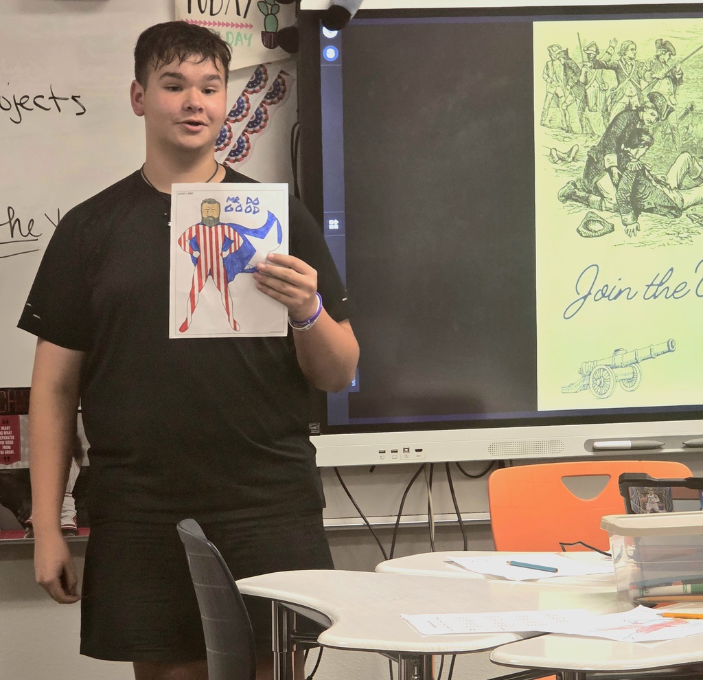 History came to life in Mrs. ___’s classroom! 🇺🇸📚  For their end-of-year U.S. History project, students selected from a creative choice board featuring options like biography time capsules, propaganda posters, trading cards, repurposed review games, and more. The projects gave students the opportunity to showcase their learning while highlighting their favorite people and eras studied throughout the year. Great job to these students for ending the year with creativity and hard work! #CaldwellProud #CaldwellISD