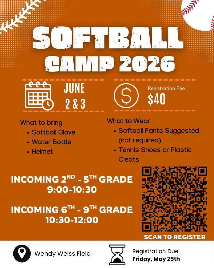 ⚾🥎 Don't miss out! Registration is still open for Caldwell Hornet Baseball and Softball Camps this summer.  Come learn from our Hornet coaches and players while building skills, making friends, and having fun on the field. Check out the flyers below for all the details and registration information!  #CaldwellProud #CaldwellISD 🧡