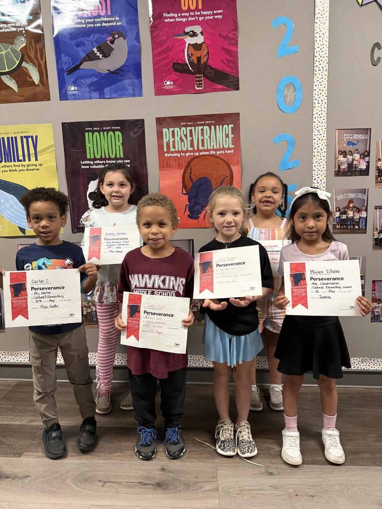 Perseverance isn't about never facing challenges—it's about refusing to give up when life gets hard. 💪🧡  Congratulations to our Caldwell Elementary students who were recognized for demonstrating our final Core Value of the school year: Perseverance! These Hornets showed determination, resilience, and a positive attitude even when things weren't easy.  We are proud of the character they display each day and can't wait to see how they continue to grow and succeed! 🐝  #CaldwellProud #CaldwellISD