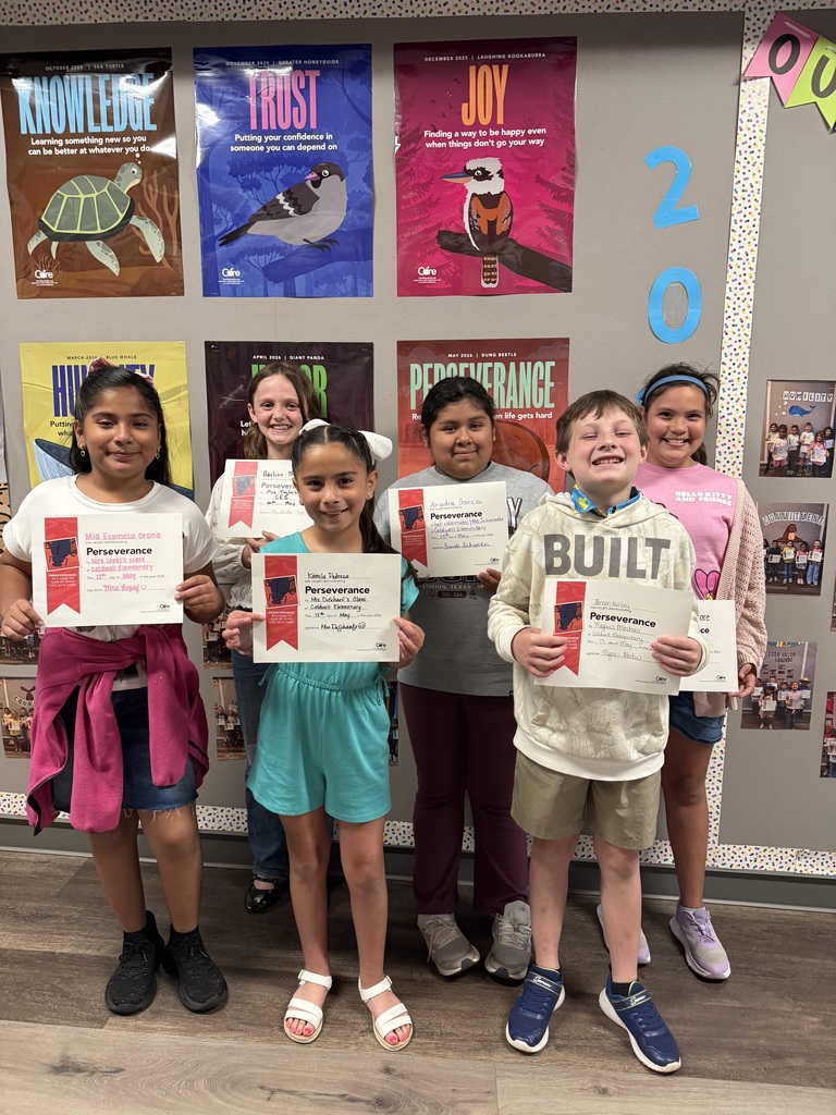 Perseverance isn't about never facing challenges—it's about refusing to give up when life gets hard. 💪🧡  Congratulations to our Caldwell Elementary students who were recognized for demonstrating our final Core Value of the school year: Perseverance! These Hornets showed determination, resilience, and a positive attitude even when things weren't easy.  We are proud of the character they display each day and can't wait to see how they continue to grow and succeed! 🐝  #CaldwellProud #CaldwellISD