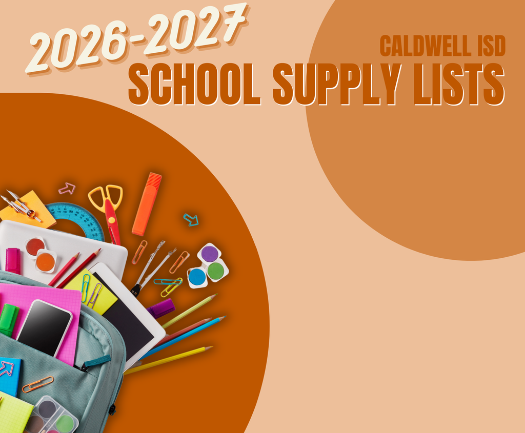 🎒 Back-to-school prep starts now!  School supply lists for the 2026-2027 school year are now available on our website.  📝 View lists here: School Supply Lists  #CaldwellProud #CaldwellISD 🧡📚