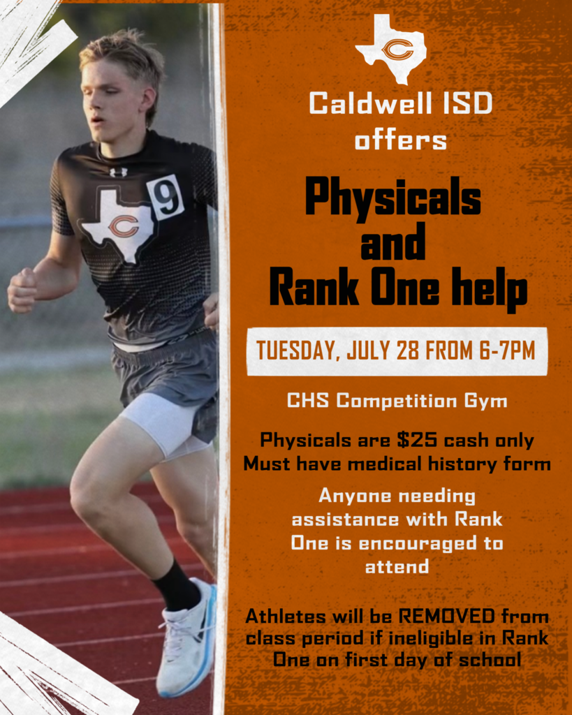 🏈🏐 𝗔𝘁𝘁𝗲𝗻𝘁𝗶𝗼𝗻 𝗜𝗻𝗰𝗼𝗺𝗶𝗻𝗴 𝟳𝘁𝗵–𝟭𝟮𝘁𝗵 𝗚𝗿𝗮𝗱𝗲 𝗔𝘁𝗵𝗹𝗲𝘁𝗲𝘀 & 𝗣𝗮𝗿𝗲𝗻𝘁𝘀!  Don't miss this opportunity to get your 𝗨𝗜𝗟 𝗽𝗵𝘆𝘀𝗶𝗰𝗮𝗹 completed and receive help with 𝗥𝗮𝗻𝗸 𝗢𝗻𝗲 before the school year begins!  📅 𝗧𝘂𝗲𝘀𝗱𝗮𝘆, 𝗝𝘂𝗹𝘆 𝟮𝟴 🕕 𝟲:𝟬𝟬–𝟳:𝟬𝟬 𝗣𝗠 📍 𝗖𝗛𝗦 𝗖𝗼𝗺𝗽𝗲𝘁𝗶𝘁𝗶𝗼𝗻 𝗚𝘆𝗺  ✅ Physicals: $𝟮𝟱 (𝗰𝗮𝘀𝗵 𝗼𝗻𝗹𝘆) ✅ Bring your completed medical history form. ✅ Need help with Rank One? Our staff will be there to assist!  Important: Student-athletes who are not eligible in Rank One on the first day of school will be removed from their athletic class period until all requirements are complete.