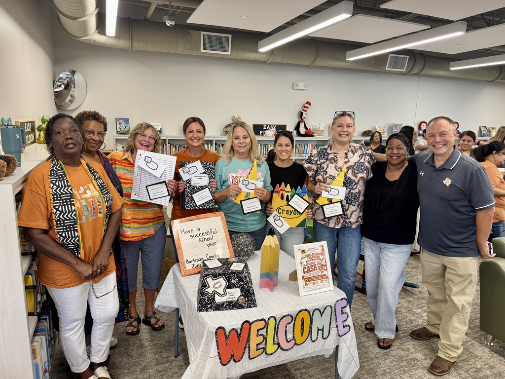 Our teachers—and their classrooms—got a little extra love today! 🧡  A huge 𝗧𝗛𝗔𝗡𝗞 𝗬𝗢𝗨 to the 𝗕𝘂𝗿𝗹𝗲𝘀𝗼𝗻 𝗖𝗼𝘂𝗻𝘁𝘆 𝗝𝘂𝗻𝗲𝘁𝗲𝗲𝗻𝘁𝗵 𝗔𝘀𝘀𝗼𝗰𝗶𝗮𝘁𝗶𝗼𝗻 for providing Classroom Cash to several Caldwell Elementary teachers for supplies, student enrichment, and innovative learning projects.  We are so grateful for community partners who support our Hornets!