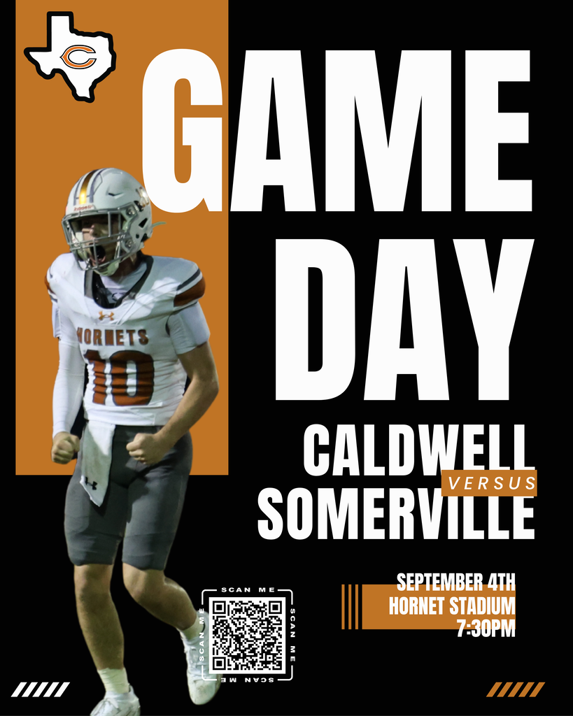 🏈 𝗜𝗧’𝗦 𝗚𝗔𝗠𝗘 𝗗𝗔𝗬, 𝗛𝗢𝗥𝗡𝗘𝗧𝗦!  The wait is over — 𝗛𝗼𝗿𝗻𝗲𝘁 𝗙𝗼𝗼𝘁𝗯𝗮𝗹𝗹 𝗶𝘀 𝗛𝗢𝗠𝗘 𝘁𝗼𝗻𝗶𝗴𝗵𝘁! 🧡🖤  Come pack Hornet Stadium and cheer on the Hornets as they take on Somerville!  📅 𝗧𝗢𝗡𝗜𝗚𝗛𝗧 — 𝗦𝗲𝗽𝘁𝗲𝗺𝗯𝗲𝗿 𝟰 🏟️ 𝗛𝗼𝗿𝗻𝗲𝘁 𝗦𝘁𝗮𝗱𝗶𝘂𝗺 ⏰ 𝟳:𝟯𝟬 𝗣𝗠  🎟️ Grab your tickets here: https://events.hometownticketing.com/boxoffice/caldwellisd/L2VtYmVkL2V2ZW50LzUwNA==  Let’s fill those stands! GO HORNETS! 🏈#CaldwellProud #CaldwellISD