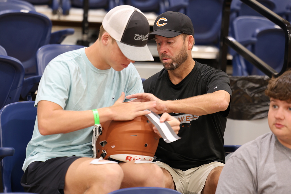 🏈 HELMETS WITH HEROES 🧡  This morning, our Hornet football players invited some of the heroes in their lives to help place the stripes on their helmets. It was a special opportunity to honor the people who encourage them, support them and help shape who they are—both on and off the field.  Thank you to everyone who joined us for this meaningful Hornet tradition!  #CaldwellProud #CaldwellISD