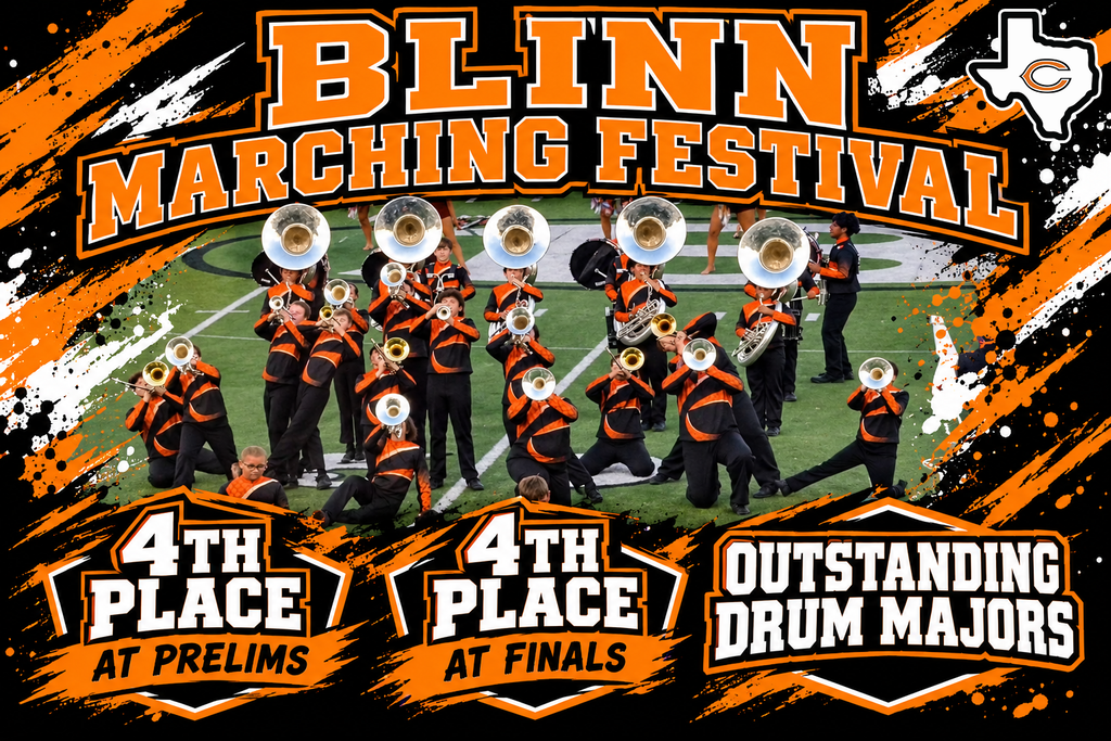 🎶 𝗔 𝗦𝗧𝗥𝗢𝗡𝗚 𝗦𝗧𝗔𝗥𝗧 𝗧𝗢 𝗖𝗢𝗡𝗧𝗘𝗦𝗧 𝗦𝗘𝗔𝗦𝗢𝗡! 🎶  Congratulations to the 𝗛𝗼𝗿𝗻𝗲𝘁 𝗕𝗮𝗻𝗱 & 𝗛𝗼𝗻𝗲𝘆𝗯𝗲𝗲𝘀 on a great showing at the Blinn Marching Festival! 🧡🖤 The Hornets earned 𝟰𝘁𝗵 𝗽𝗹𝗮𝗰𝗲 𝗶𝗻 𝗽𝗿𝗲𝗹𝗶𝗺𝘀 𝗔𝗡𝗗 𝟰𝘁𝗵 𝗽𝗹𝗮𝗰𝗲 𝗶𝗻 𝗳𝗶𝗻𝗮𝗹𝘀, and drum majors 𝗚𝗿𝗮𝗻𝘁 𝗮𝗻𝗱 𝗔𝗮𝗿𝗼𝗻 𝗿𝗲𝗰𝗲𝗶𝘃𝗲𝗱 𝗢𝘂𝘁𝘀𝘁𝗮𝗻𝗱𝗶𝗻𝗴 𝗗𝗿𝘂𝗺 𝗠𝗮𝗷𝗼𝗿 𝗵𝗼𝗻𝗼𝗿𝘀! 👏 Way to kick off contest season, Hornets! We can’t wait to see what’s ahead! 🎺🥁