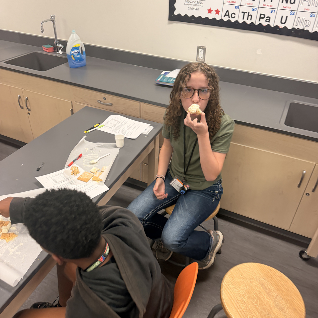 🌎 A little movement, a lot of learning—and a sweet treat!  CJH 7th graders in Coach Hand, Coach U, and Mrs. Wilson’s science classes used graham crackers, frosting, and homemade Rice Krispies treats to model the three types of plate boundaries during their Plate Tectonics Lab.  The best part? Getting to eat their creations afterward! 