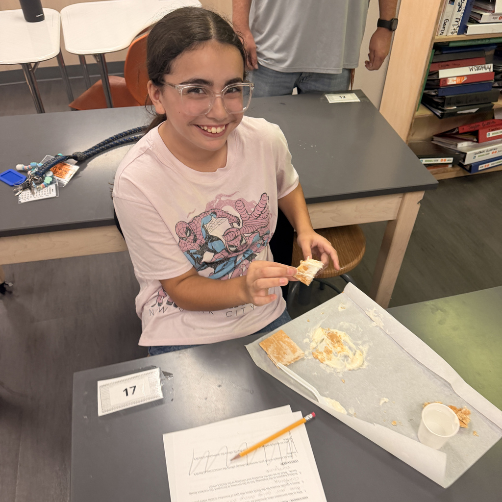 🌎 A little movement, a lot of learning—and a sweet treat!  CJH 7th graders in Coach Hand, Coach U, and Mrs. Wilson’s science classes used graham crackers, frosting, and homemade Rice Krispies treats to model the three types of plate boundaries during their Plate Tectonics Lab.  The best part? Getting to eat their creations afterward! 