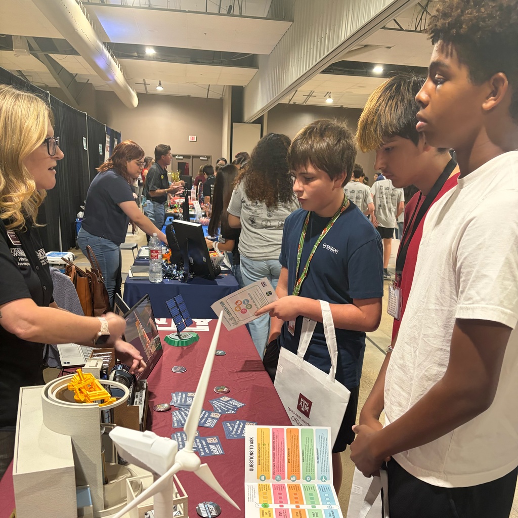 Big possibilities ahead! 🧡  Our CJH 8th graders attended the Youth Career Fair in Bryan/College Station today, exploring career paths and discovering opportunities for their futures. It’s never too early to start imagining what comes next!