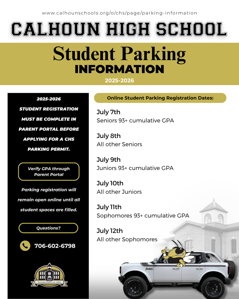 CHS student parking info 25-26