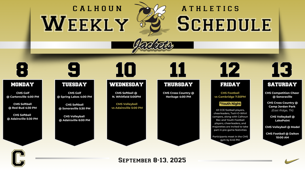 🐝Weekly Lineup | Sept. 8–13 #GoJackets