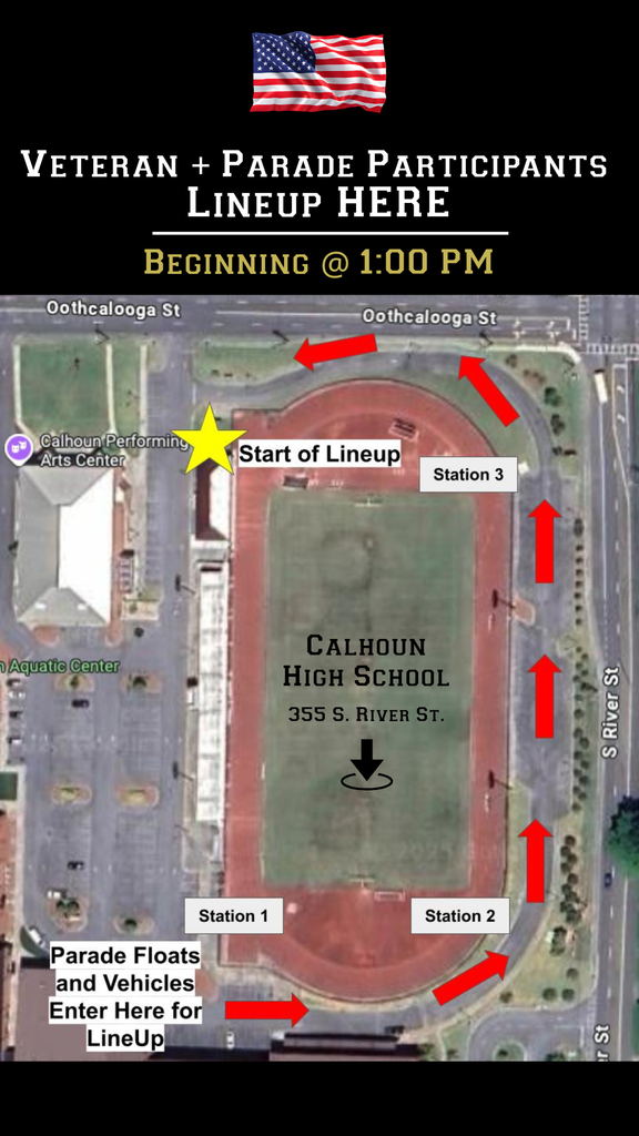 Veterans Parade 2025 - Line Up Map