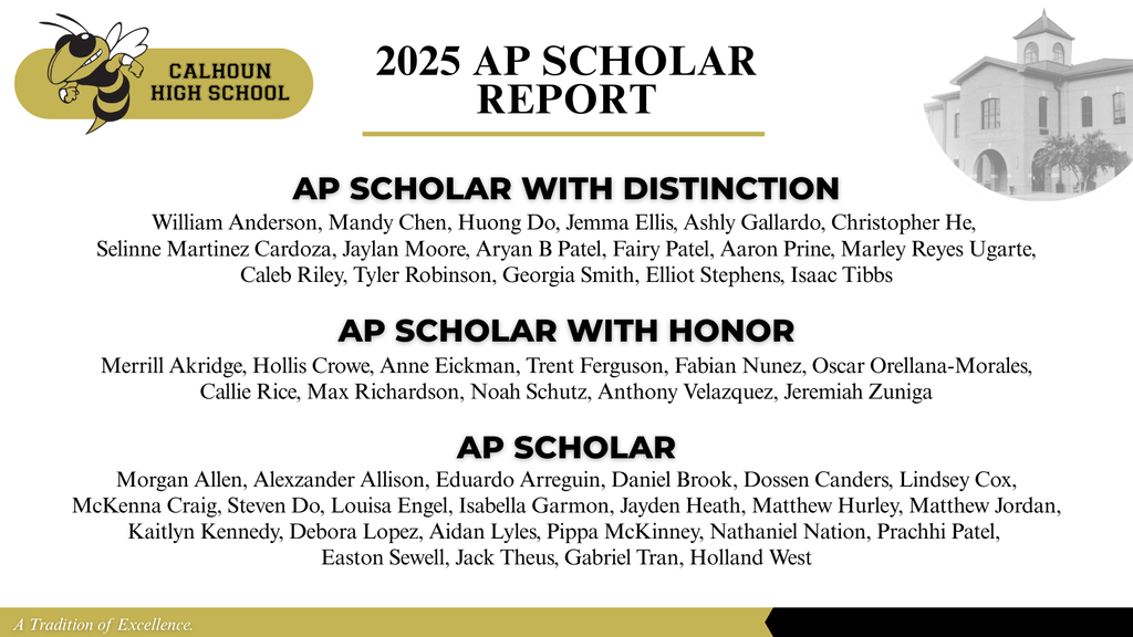 CHS AP Scholar Report - BOE Recognition
