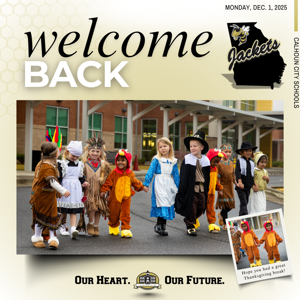 Welcome back, Jackets! Hope you had a great Thanksgiving break. Monday, Dec. 1, 2025