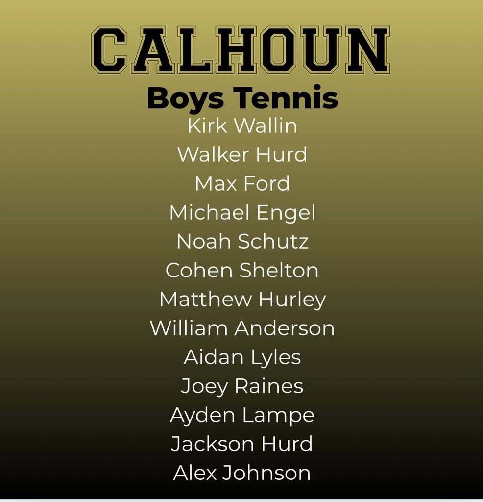 CHS Boys Tennis 2026