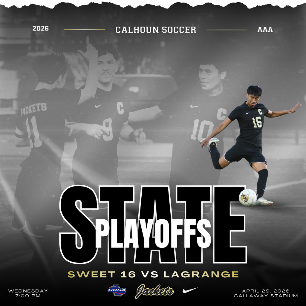CHS Boys Soccer travels to LaGrange for a Sweet 16 showdown tonight. 4/29/2026 #StatePlayoffs #GoJackets 