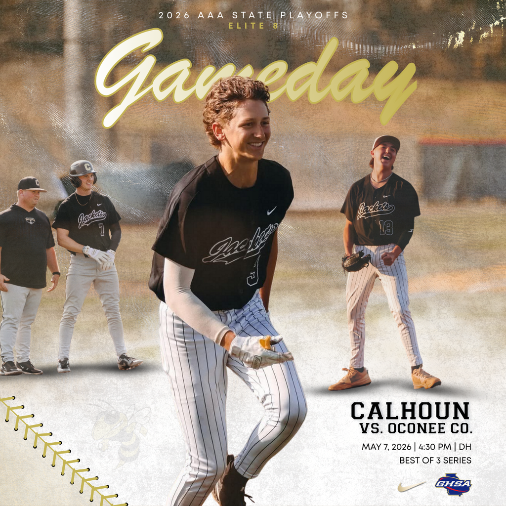 ⚾️🐝 ELITE 8 GAMEDAY  CHS Baseball hosts Oconee Co. today in the Elite 8 round of the state playoffs! The best-of-3 series begins with a doubleheader starting at 4:30 PM.  Let’s pack the stands and cheer on the Jackets! #GoJackets