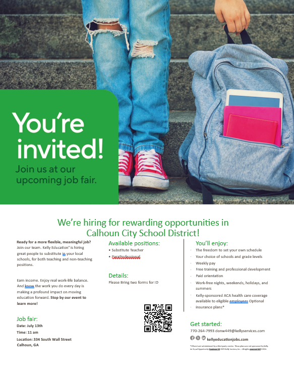 Substitute Event Flyer