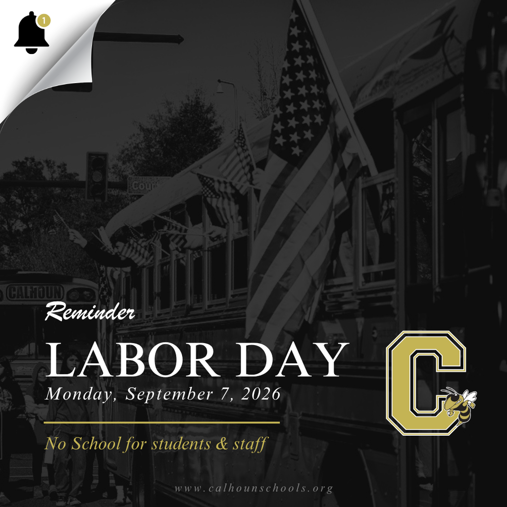Reminder: No school - Labor Day (Sept. 7, 2026)