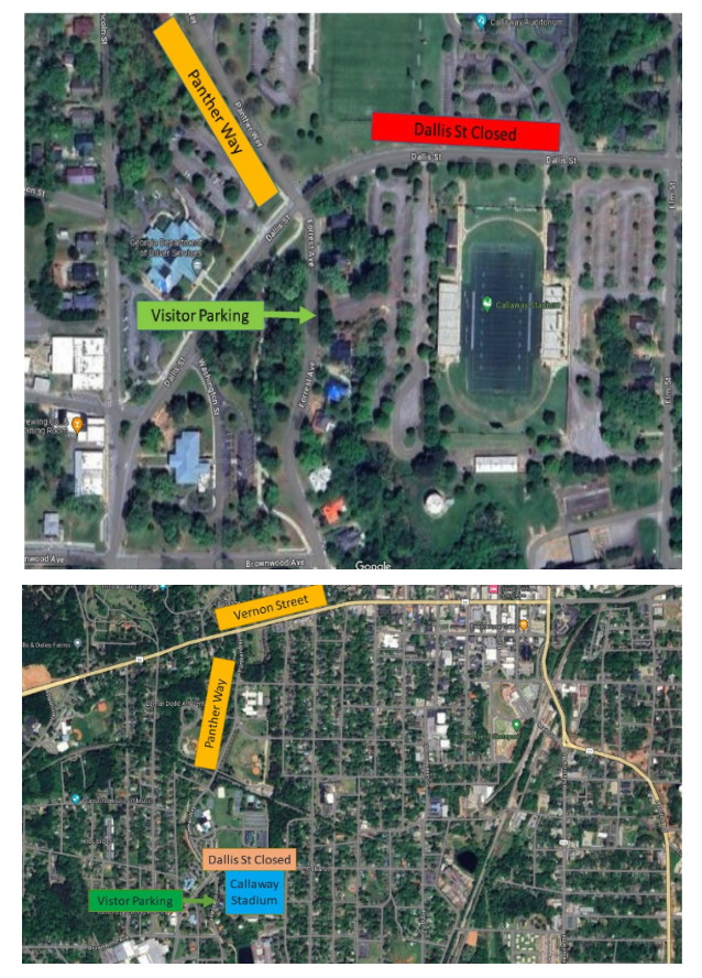 Calhoun vs Troup - Parking/Stadium Map