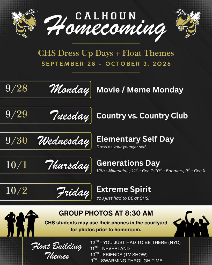 CHS HOCO 2026 Dress Up Days + Float Themes