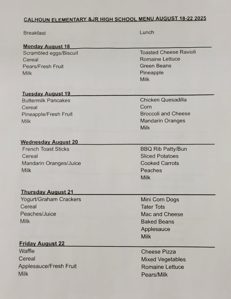 Lunch Menu