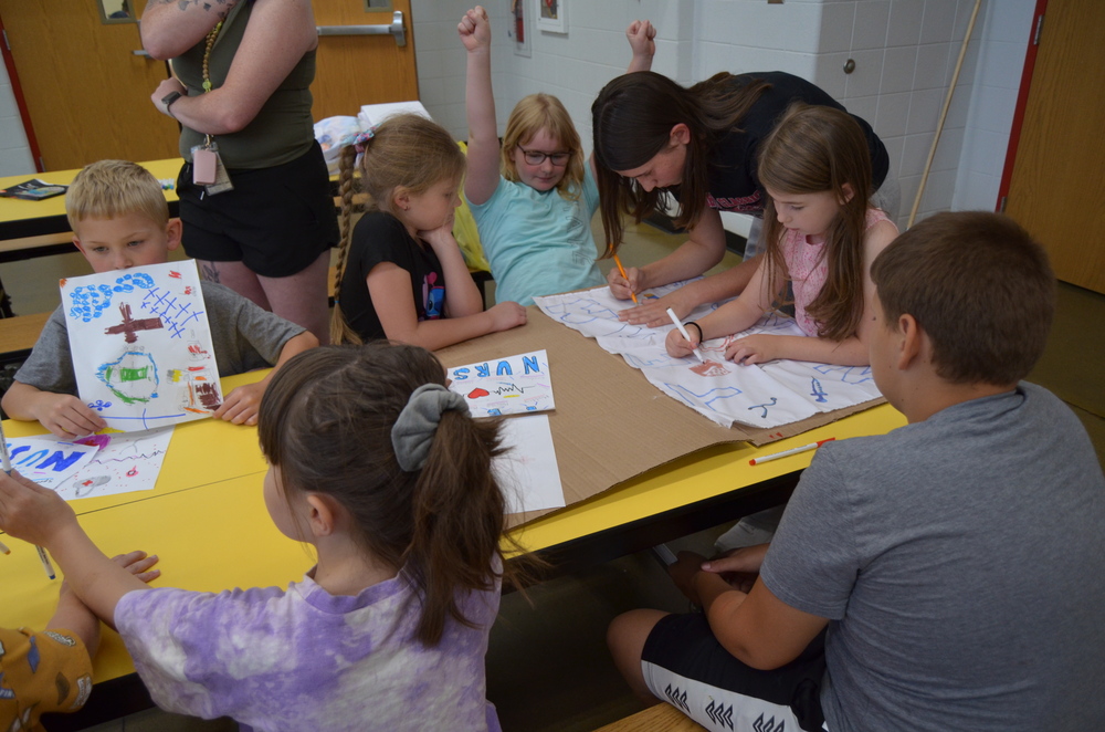 Students working on Team Building Activities