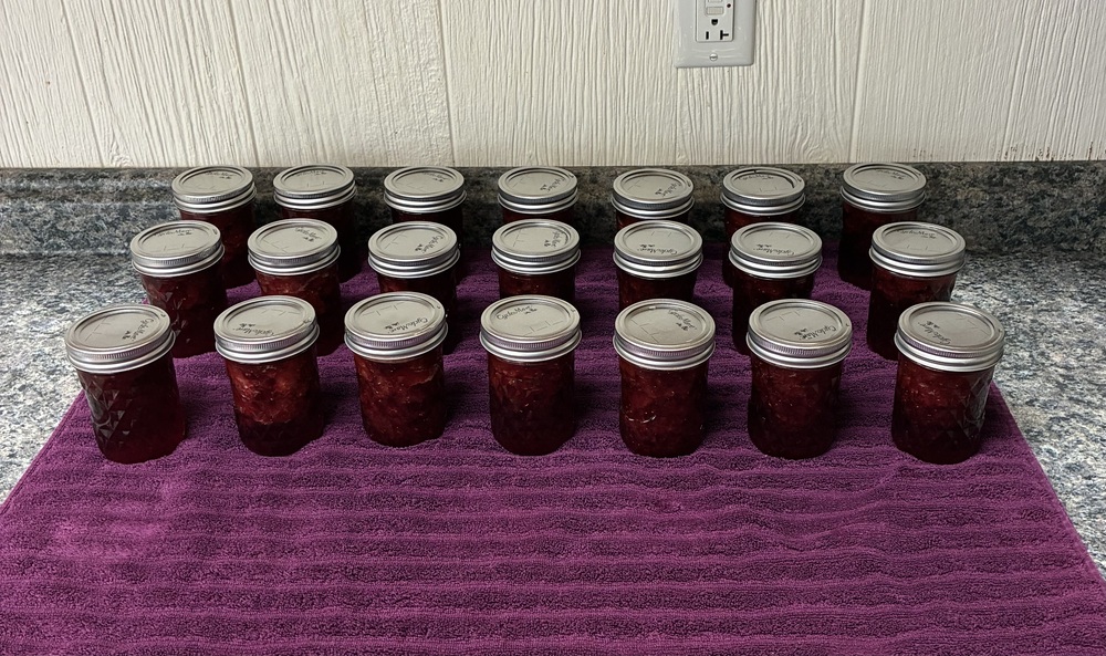 finished strawberry jam from Cooking and Canning class