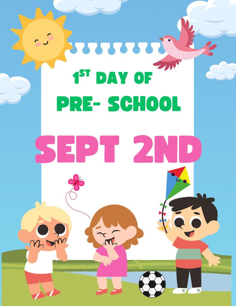Prek 1st day Sept 2, 2025