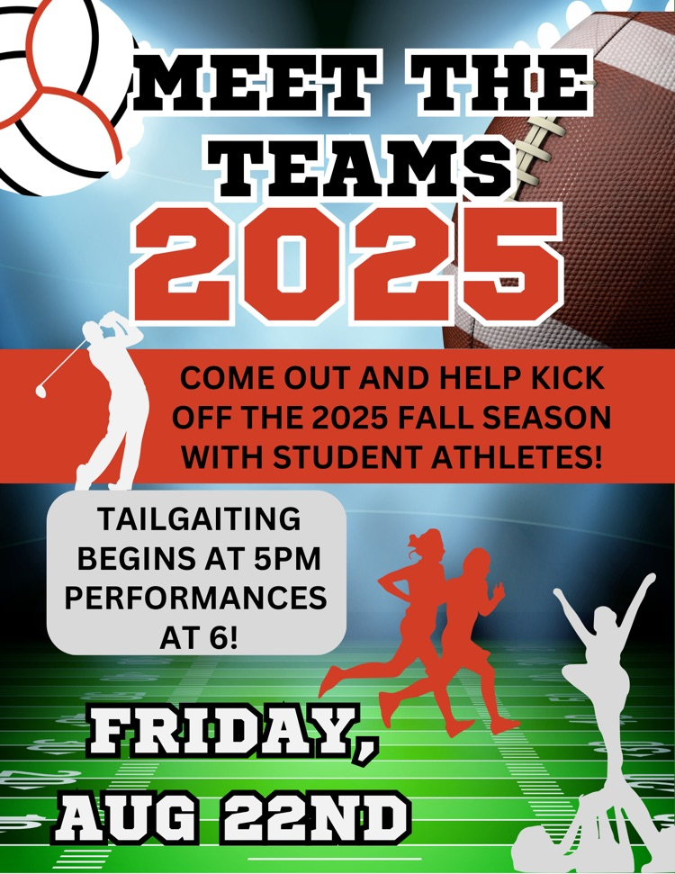 Meet The Teams 2025. Friday August 22nd at 6pm, tailgating begins at 5pm