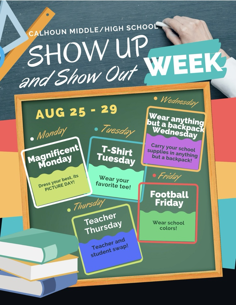 Show Up and Show Out Attendance Spirit Week Flyer