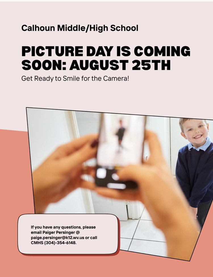picture day flyer at Calhoun middle high school on August 25,2025