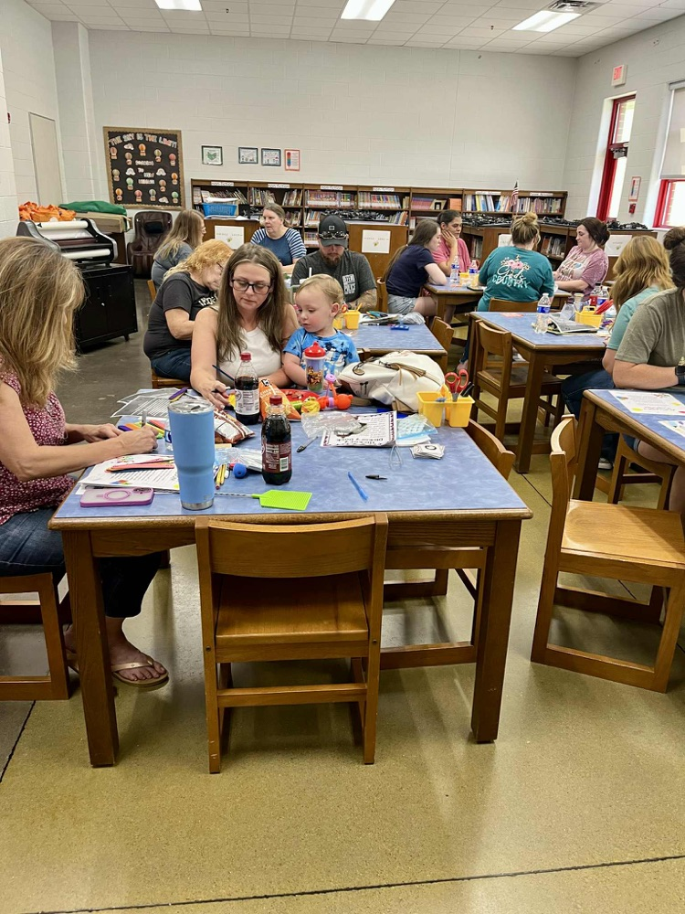 Group of people sitting at tables