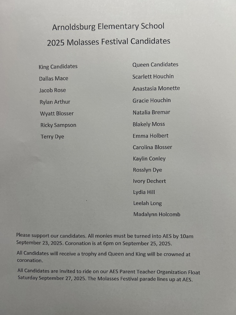 UPDATED list to include Pre-k students running.