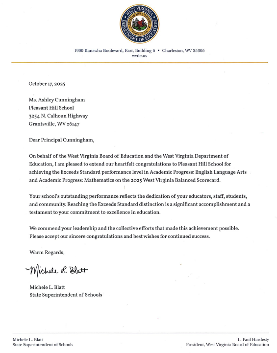 Letter from State Superintendant 