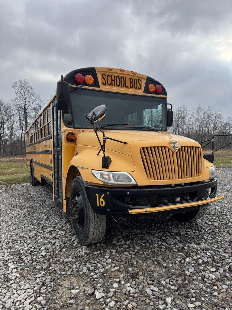 outside view of bus 16 front view of bus