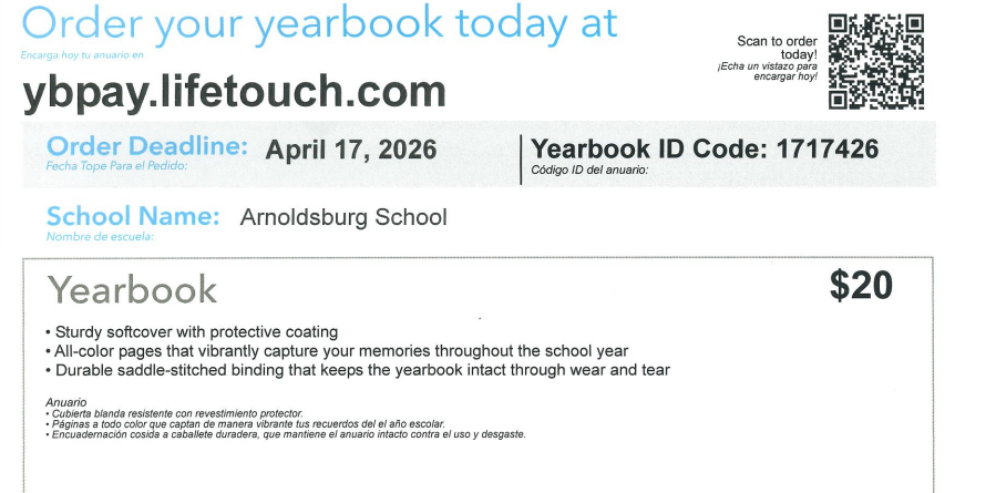 AES YEARBOOK deadline April 17, 2026