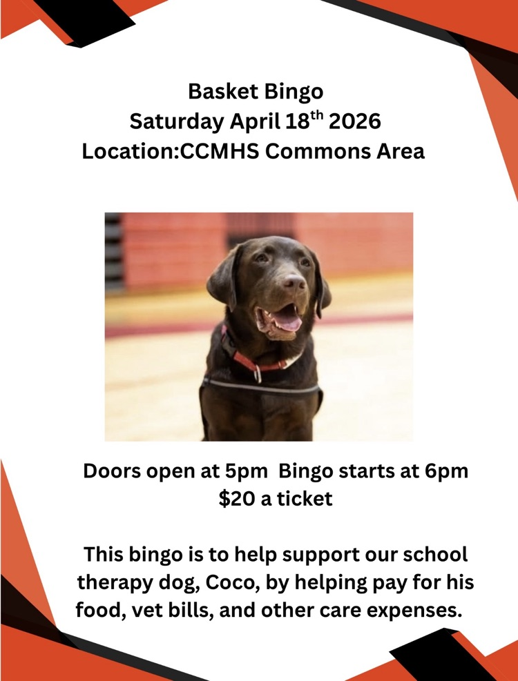 coco bingo on April 18th starting at 6pm at Calhoun middle high school